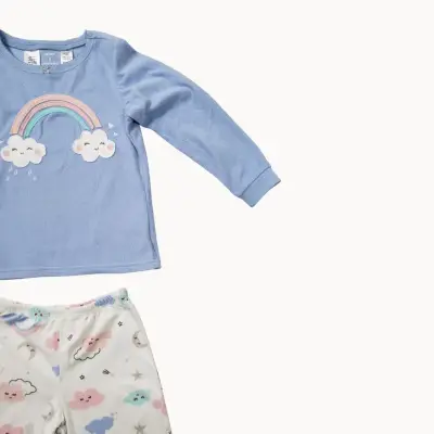 Pijama infantil de polar con diseño de arcoíris - miniatura 2