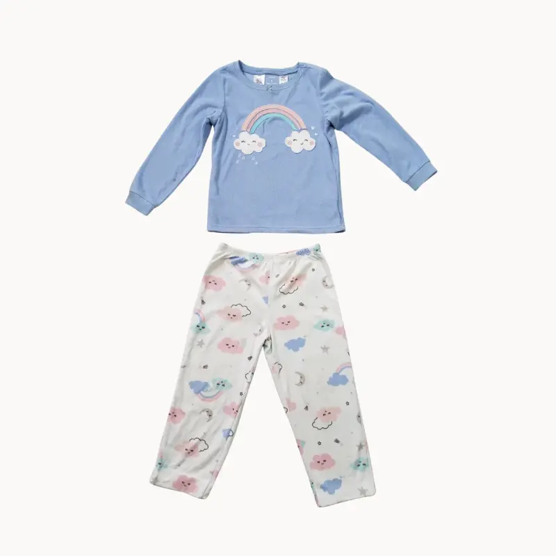 Pijama infantil de polar con diseño de arcoíris - 3