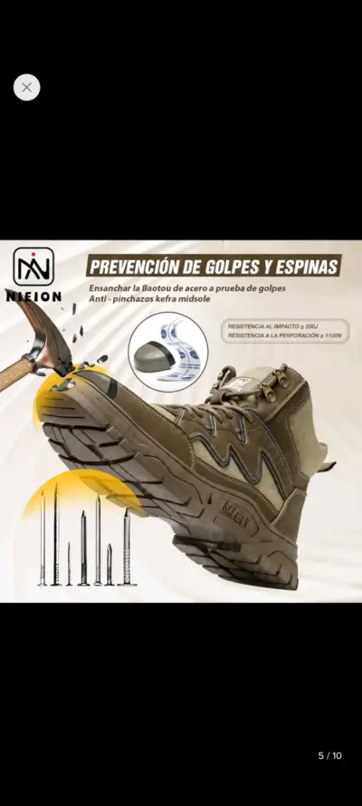 Botas de seguridad antideslizantes Nieion resistentes a la corrosión - miniatura 4