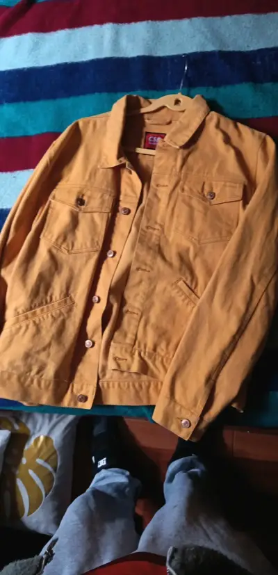Chaqueta de mezclilla amarilla para hombre - miniatura 1