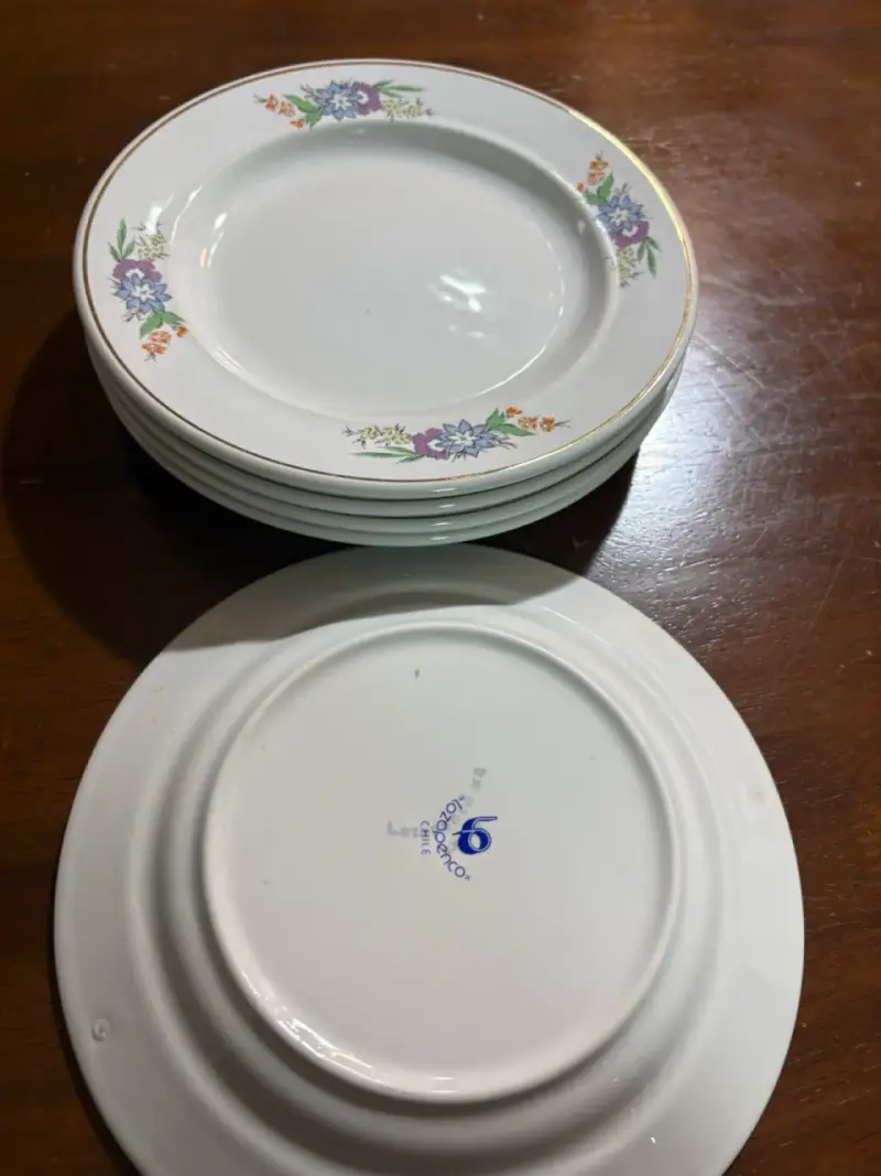 Antiguos platos lozapenco con diseño floral