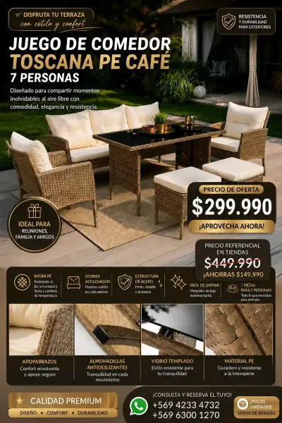 Juego de Comedor Toscana PE Café para Terraza - miniatura 1
