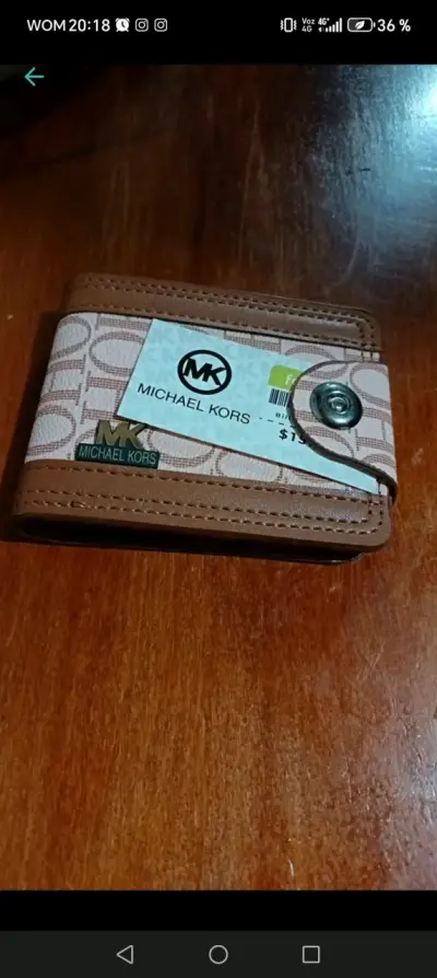 Billetera de cuero Michael Kors marrón - miniatura 1