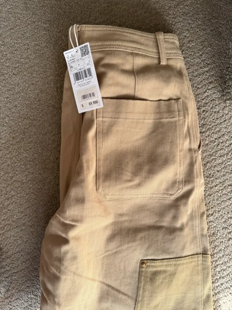 Pantalones cargo beige mujer - 5