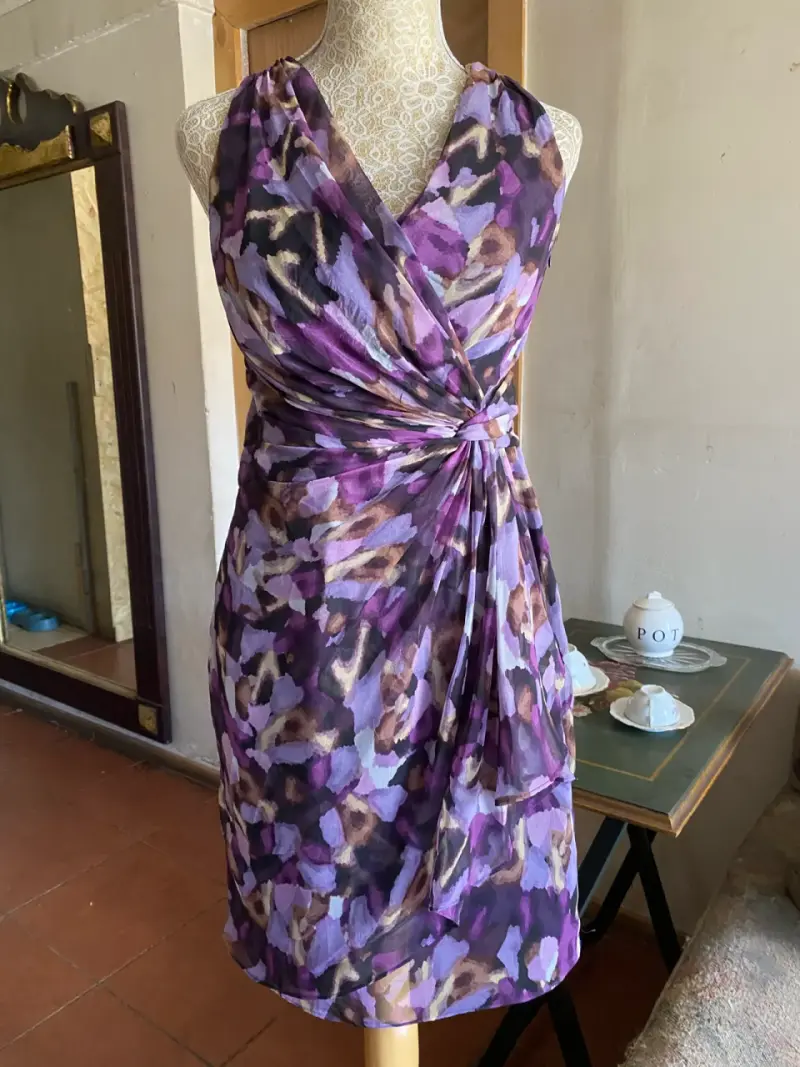 Vestido estampado floral morado - 1