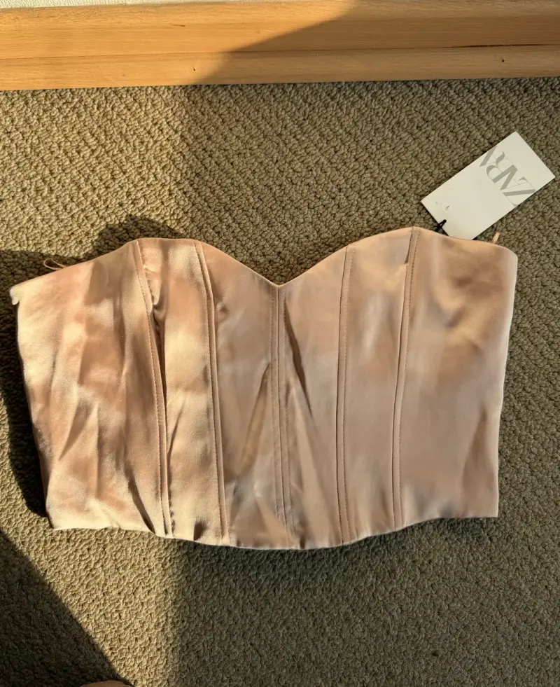Top corset rosa Zara - 1