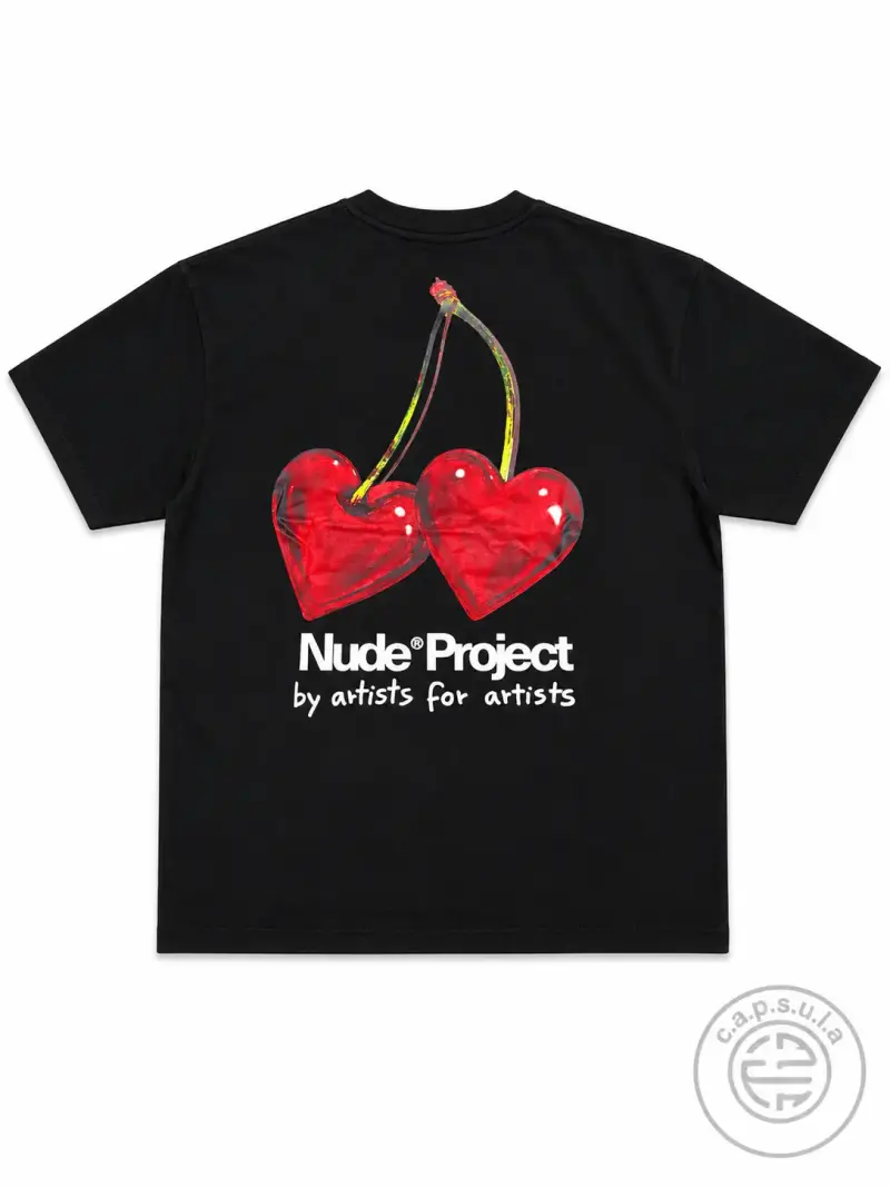Polera Negra Nude Project con Diseño de Corazones - 2