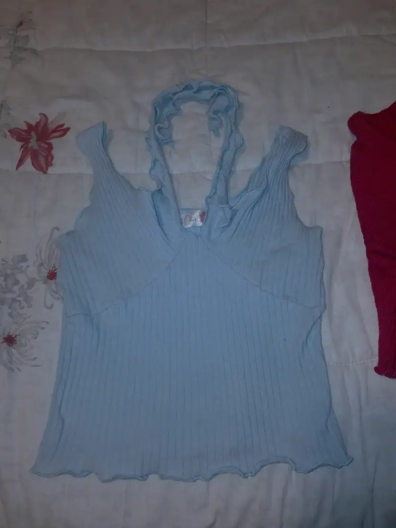 Chaleco rosado de lanilla con cuello alto - 6