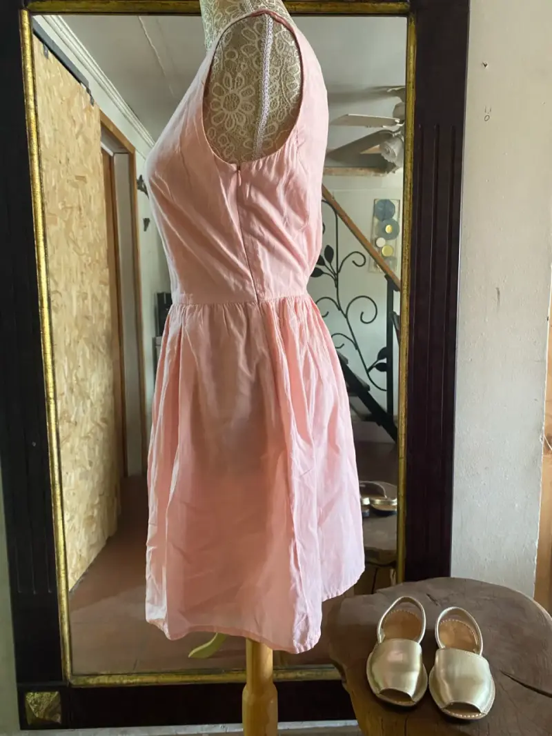 Vestido damasco pastel sin mangas para mujer - 2