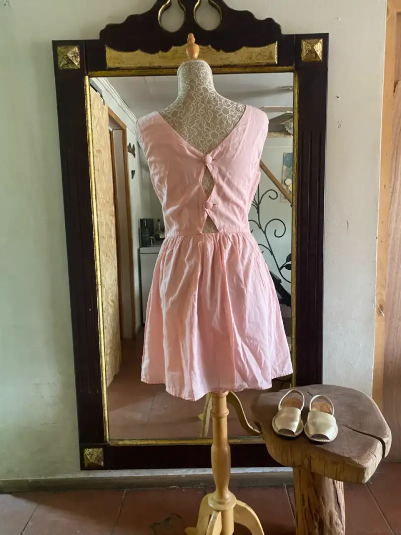 Vestido damasco pastel sin mangas para mujer - 3