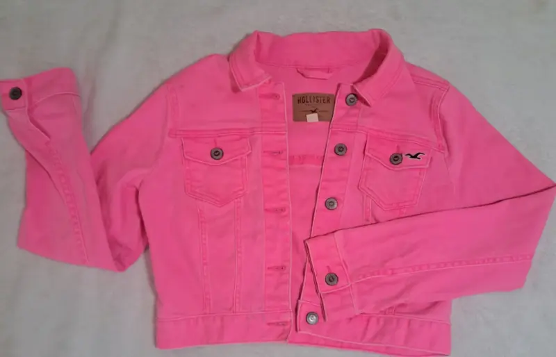 Chaqueta de mezclilla rosa Hollister para mujer - 1
