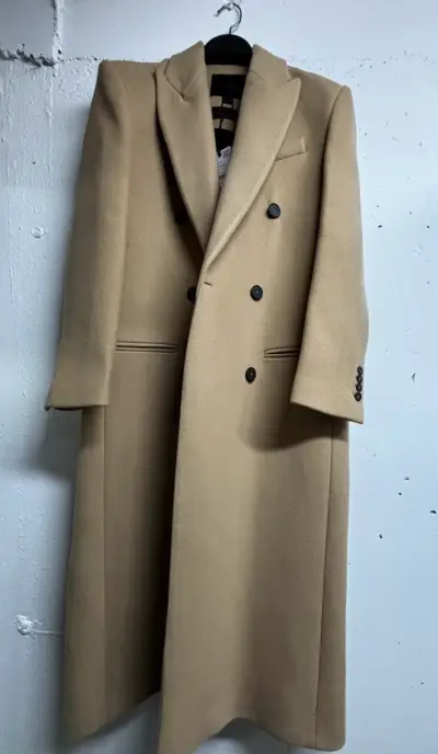 Abrigo largo beige de paño Zara - miniatura 1