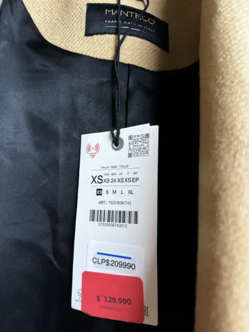 Abrigo largo beige de paño Zara - 2