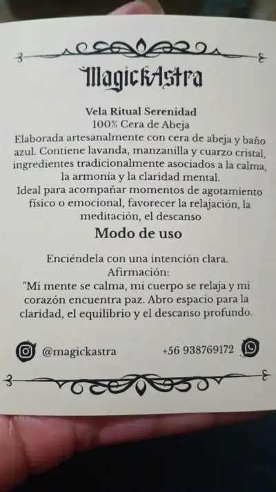 Vela ritual serenidad - miniatura 2