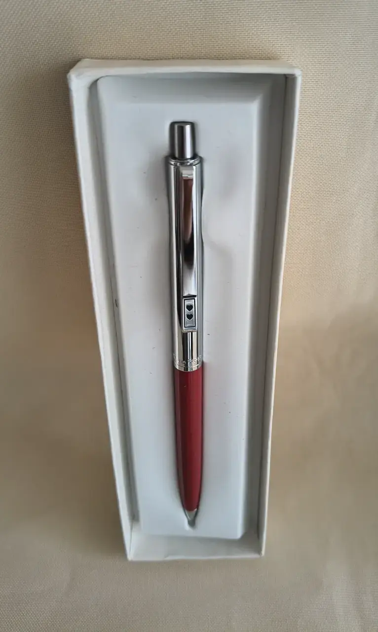 Bolígrafo Vintage Paper Mate Rojo y plateado 1979 - 3