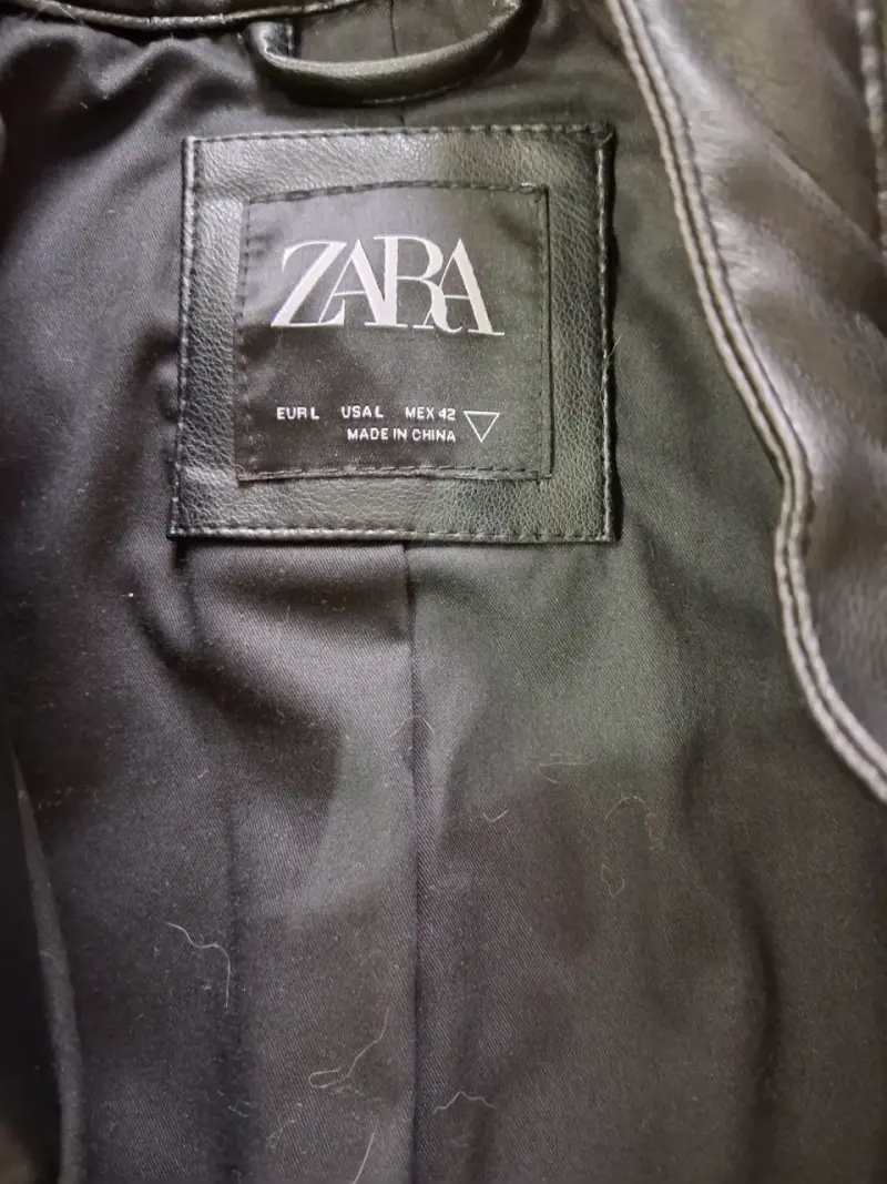 Chaqueta de cuero negra Zara para hombre - 2