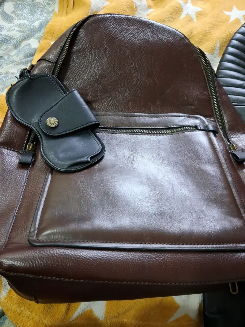 Chaqueta de cuero negra Zara para hombre - 4