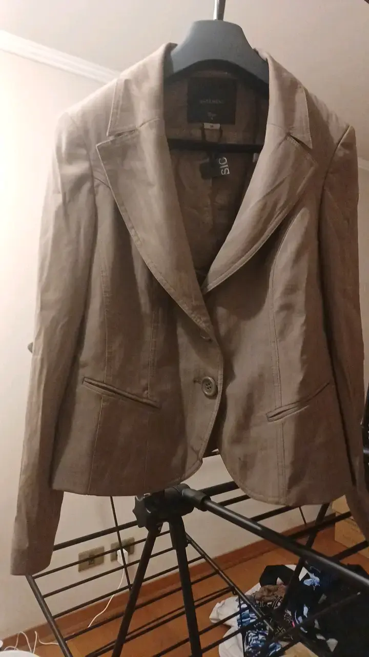 Blazer beige para mujer talla - 2