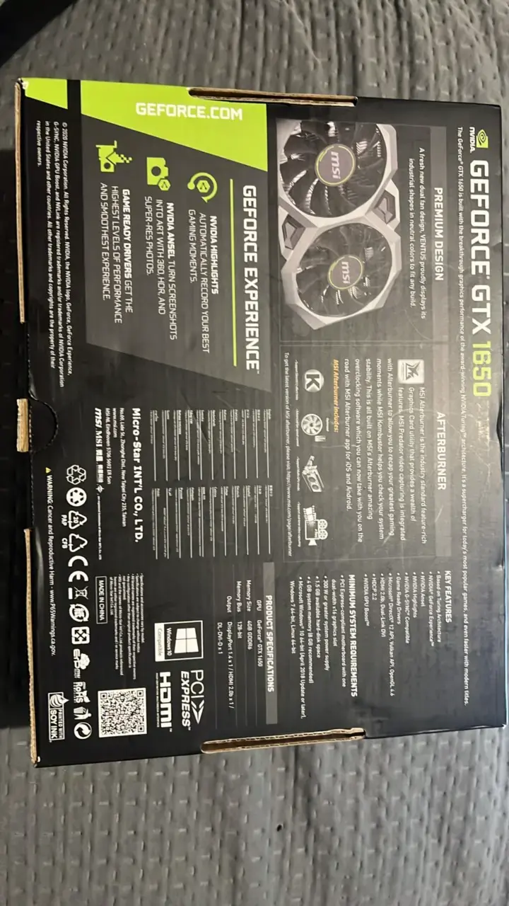 Tarjeta Gráfica MSI GeForce GTX 1650 Ventus XS - 2