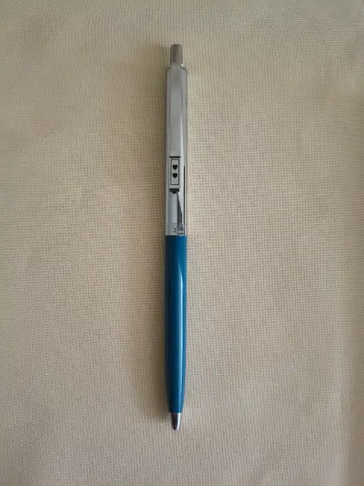 Bolígrafo Vintage Paper Mate azul y plateado 1979 - miniatura 4