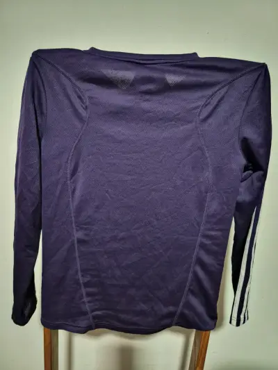 Polera deportiva morada Adidas de manga larga - miniatura 2