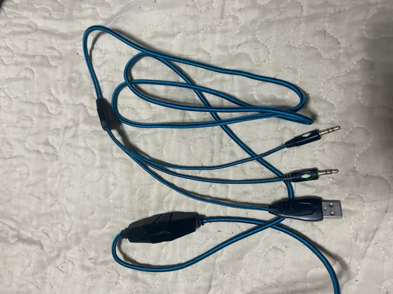 Auriculares gaming con micrófono y cable azul - 2