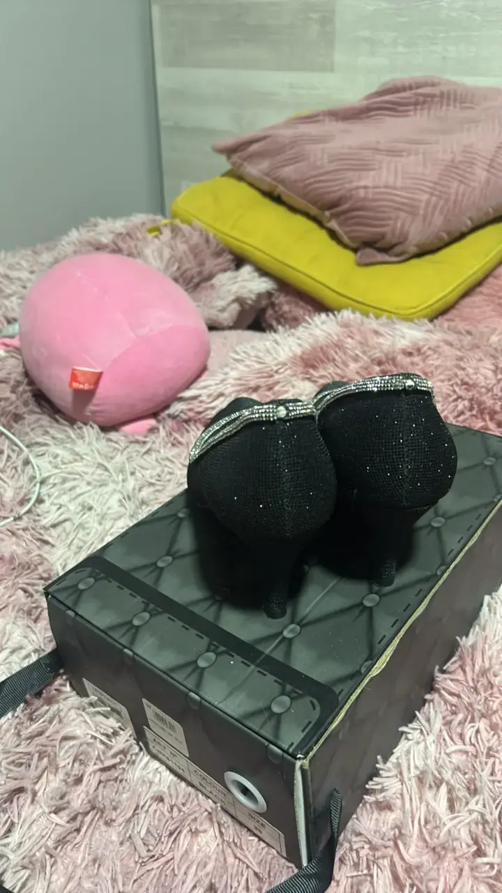 Zapatos de tacón negro con brillo talla 38 - 3