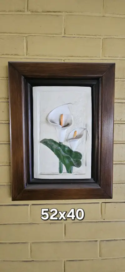 Cuadros decorativos en relieve con marco de madera - miniatura 1