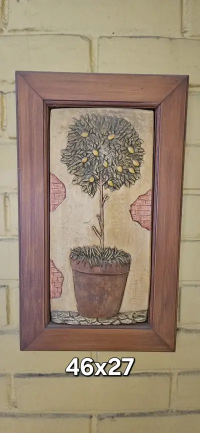 Cuadros decorativos en relieve con marco de madera - miniatura 2