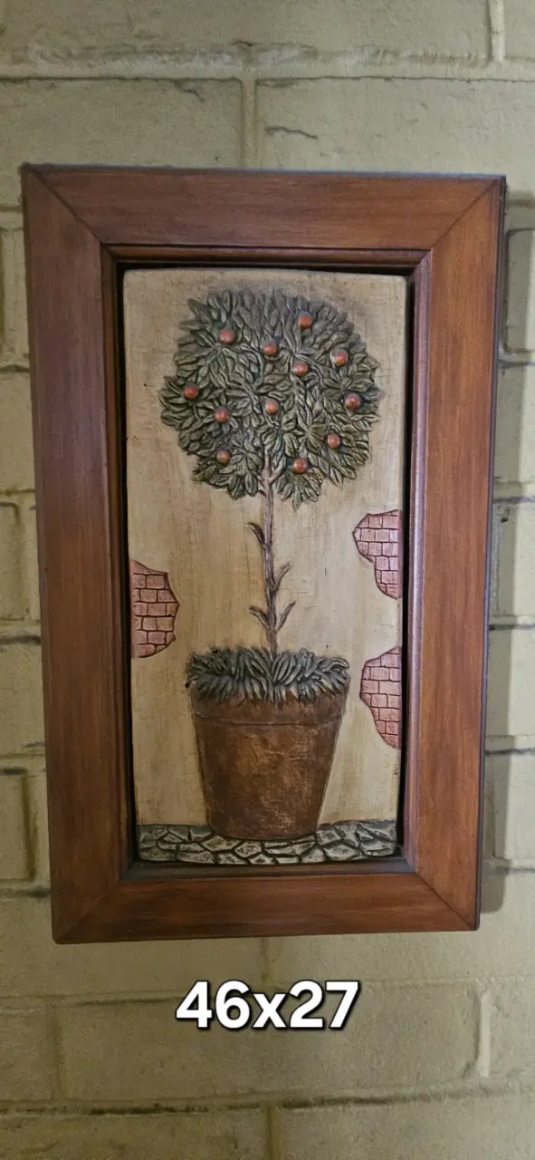 Cuadros decorativos en relieve con marco de madera - 3