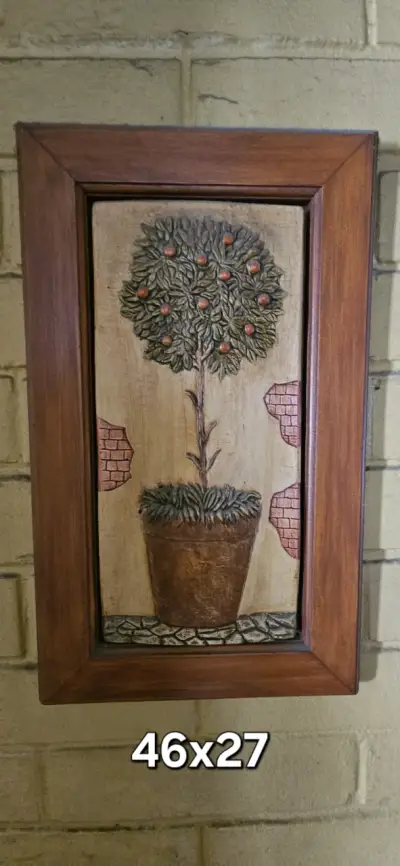 Cuadros decorativos en relieve con marco de madera - miniatura 3