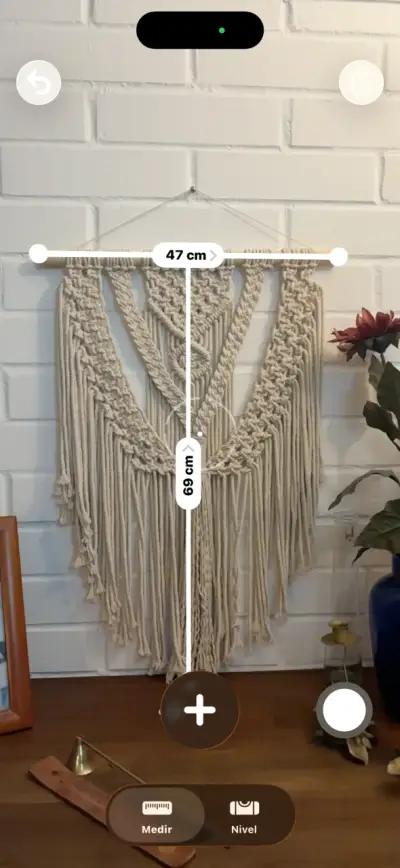 Tapiz de macramé decorativo beige - miniatura 2