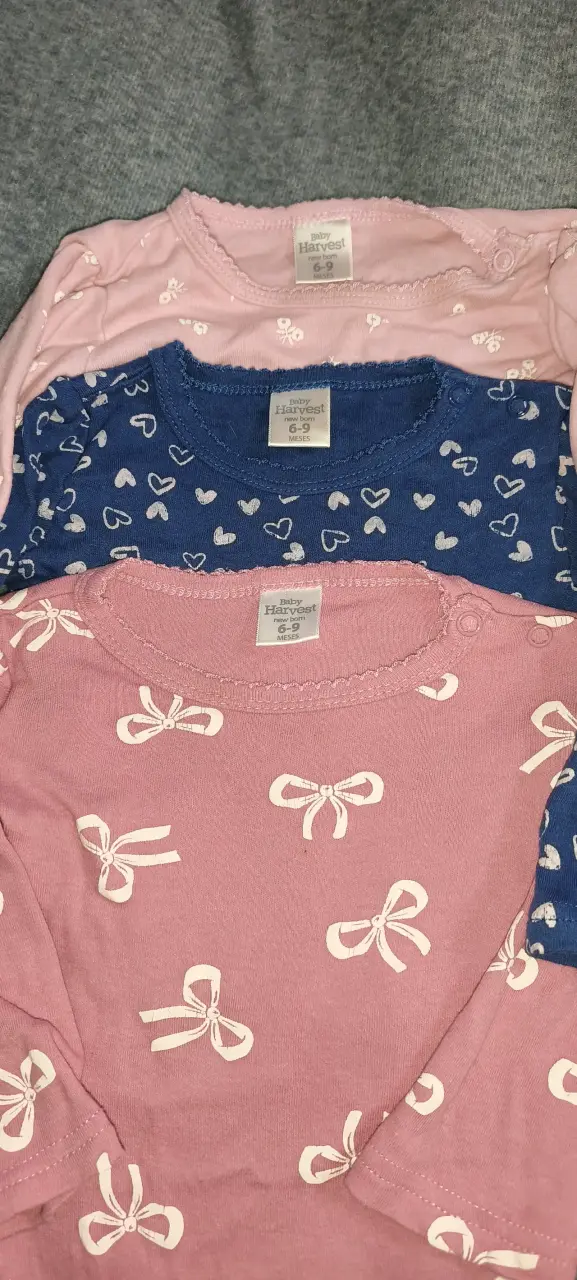 Conjunto de bodies para bebé niña 3 piezas - 2