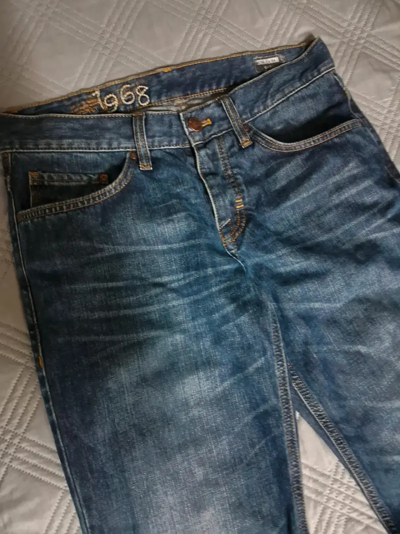 Jeans de mezclilla azul para hombre - 6
