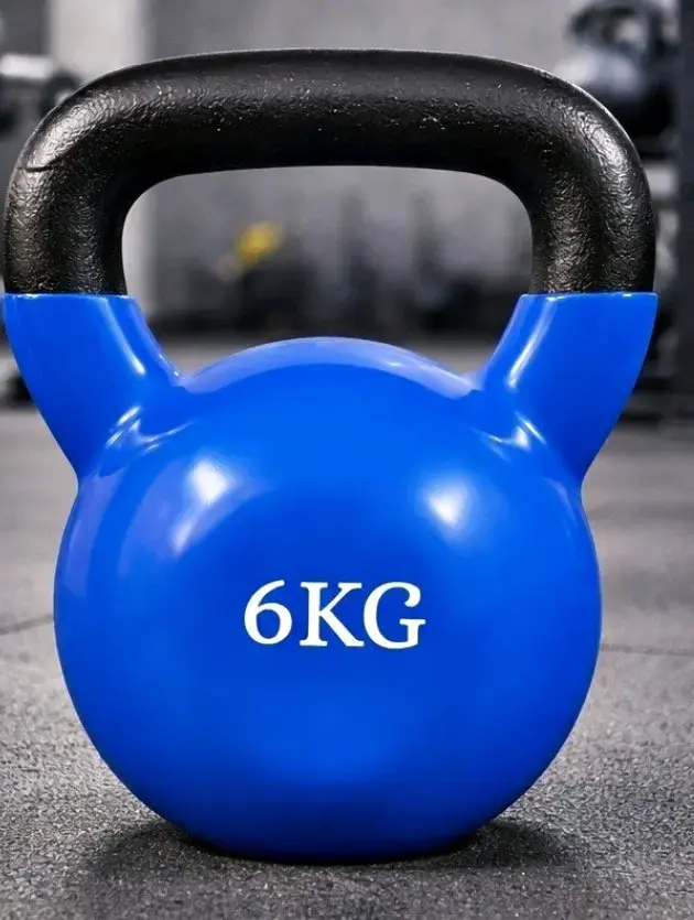 Kettlebell de 6 kg azul para entrenamiento