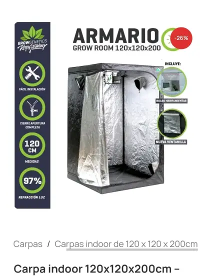 Carpa 1,2 mtx1,2mtx2mt - Blackcob 240- extractor - miniatura 1