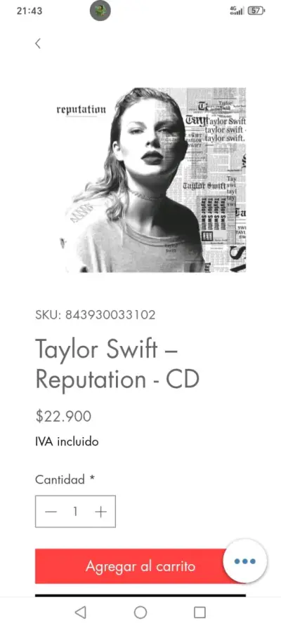 CD 'Reputation' de Taylor Swift con póster - miniatura 6