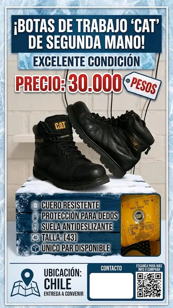 Botas de trabajo CAT de cuero resistente