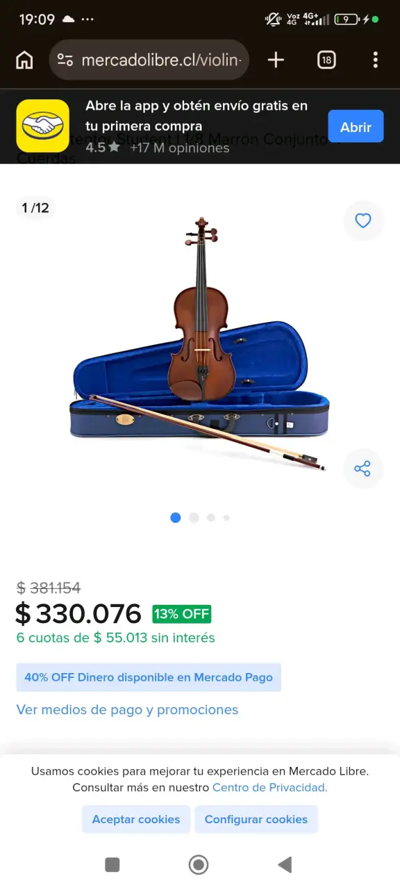 Violín stentor student original con estuche en bue - 2