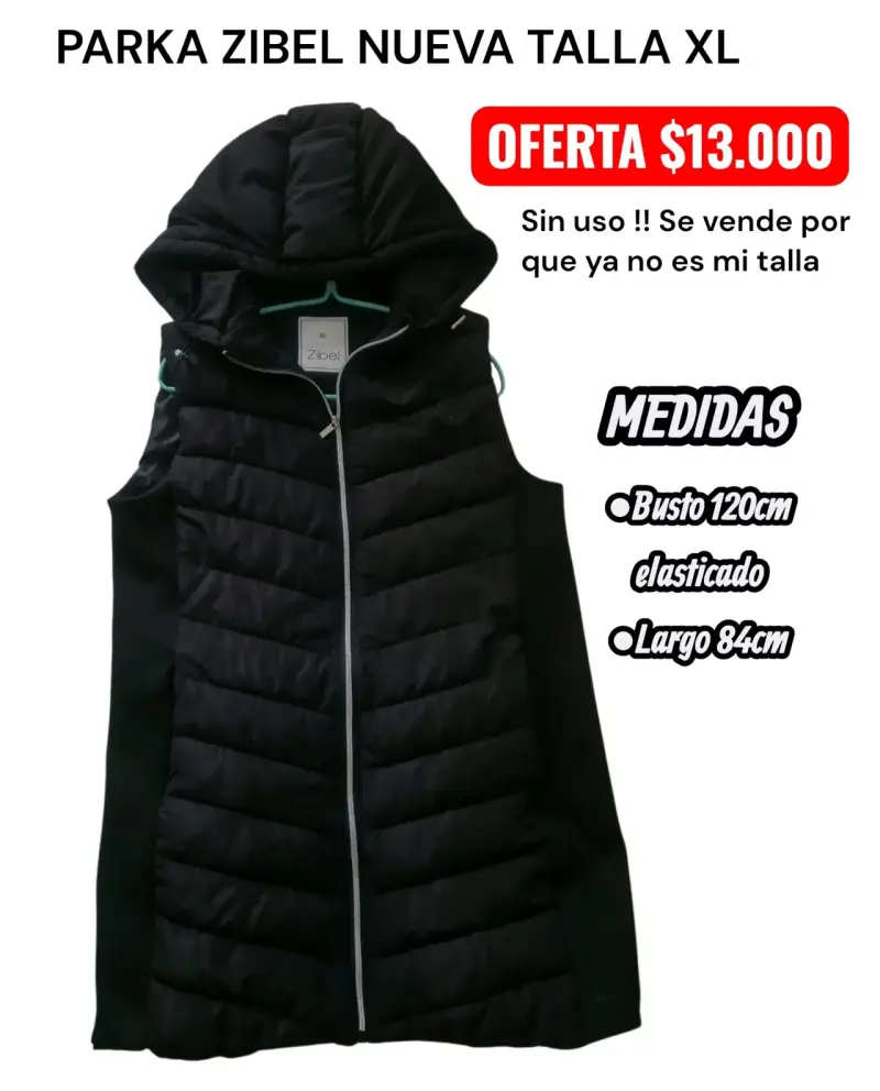 Parka sin mangas Zibel negra talla XL - 3