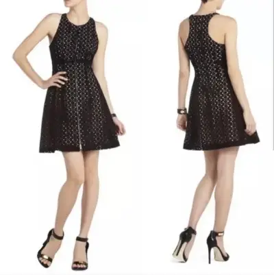 Vestido negro elegante con diseño calado - miniatura 1
