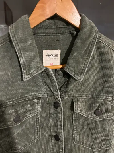 Chaqueta cotelé verde AcidWash - miniatura 2