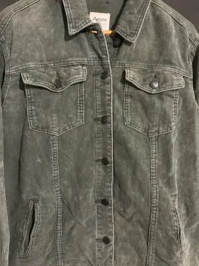 Chaqueta cotelé verde AcidWash - miniatura 3