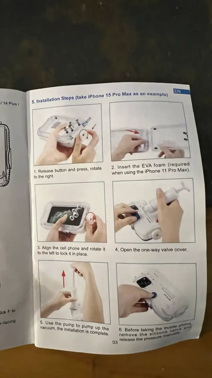Carcasa de buceo Puluz para iPhone hasta 40m - 6