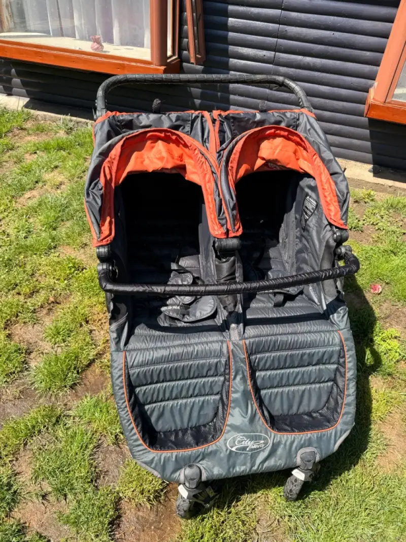 Coche Doble para Bebé Negro y Naranja - 2