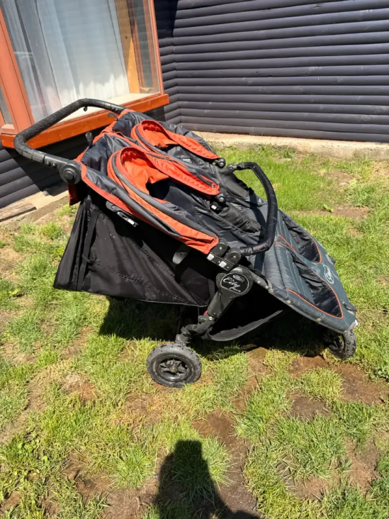 Coche Doble para Bebé Negro y Naranja - 3