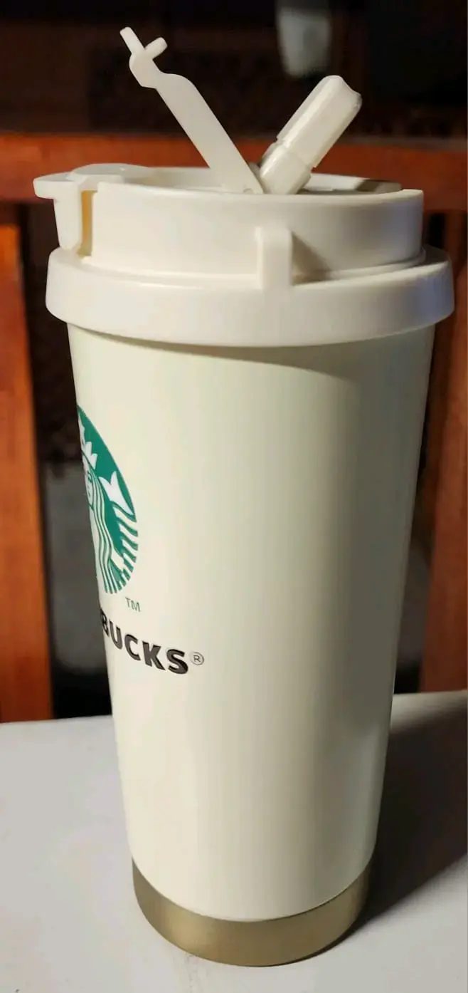 Vaso térmico Starbucks blanco con tapa - 3