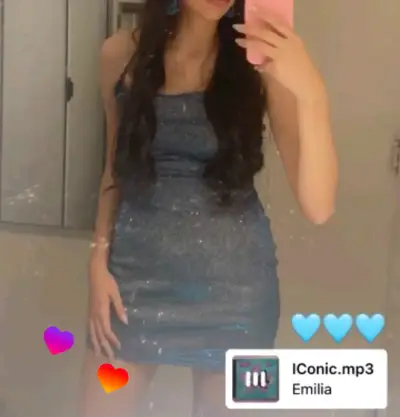 Vestido Celeste Brillante Talla XS/S - miniatura 1