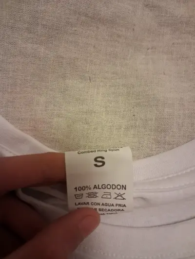 Polera Blanca de Algodón Talla S - miniatura 2