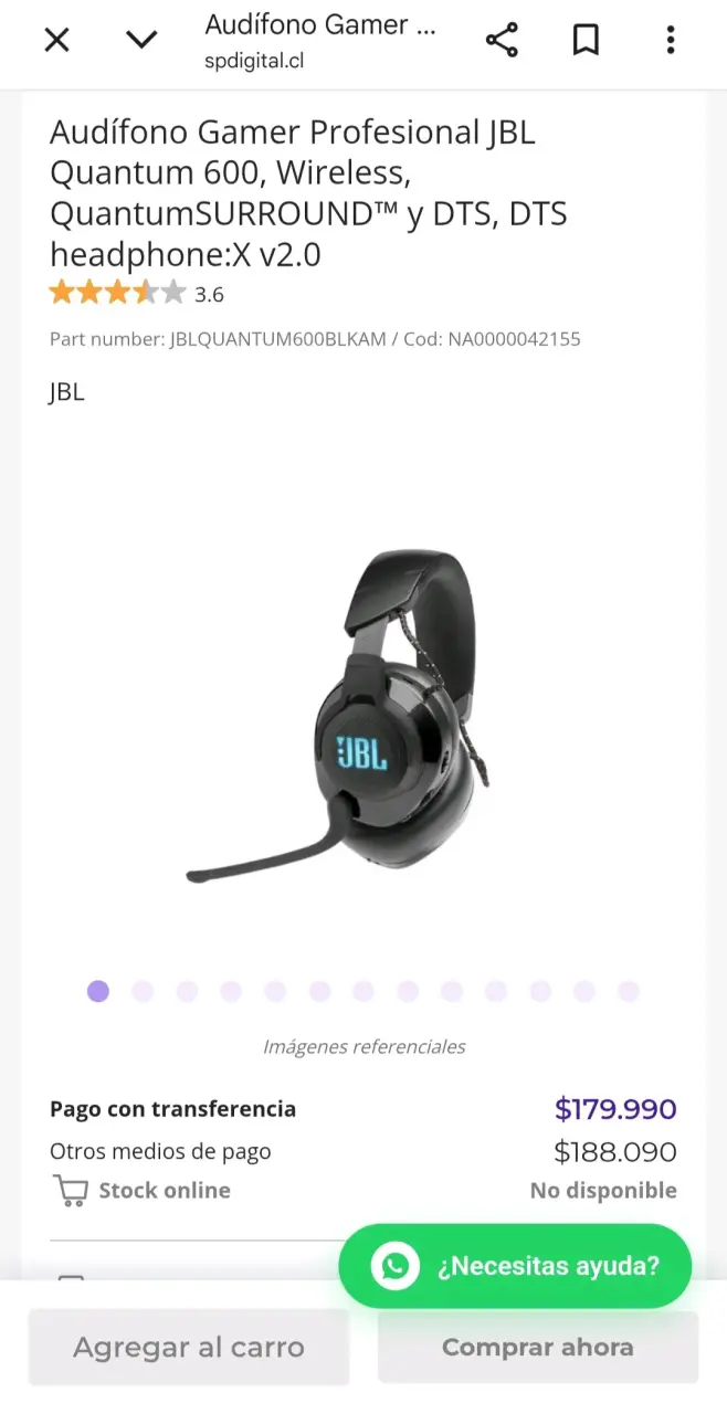 Audífono Gamer Profesional JBL Quantum 600 - 4